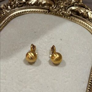 Vintage Elegant Gold Ball Clip on Earrings
